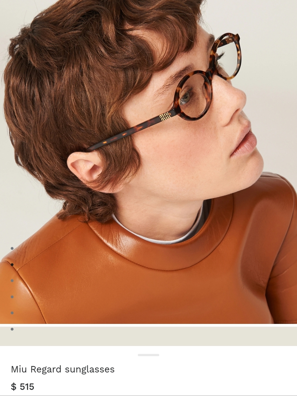 MiuMiu MU 04ZS Regard Blue Light Glasses - Tortoiseshell Round Brown Authentic - Picture 2 of 6